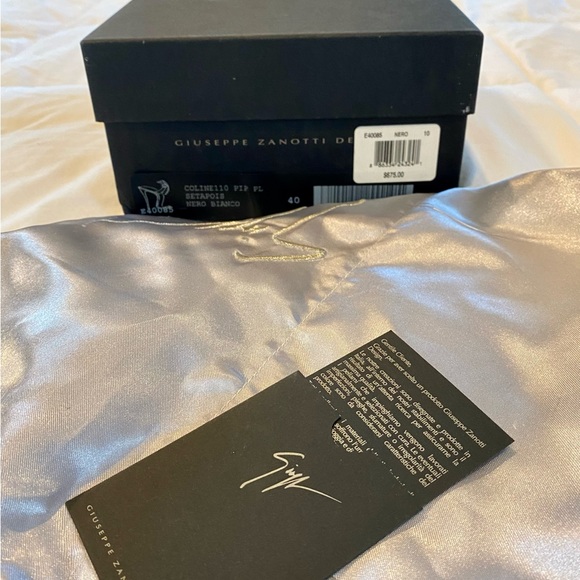 Polka Dot Giuseppe Zanotti Peep Toe Slingback Heels with Leopard Print, Size 40 - Picture 6 of 10